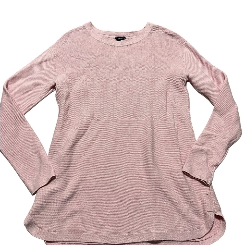 Talbots Pink Long Sleeve Relaxed textured Sweater Size XS loose tunic baby pink